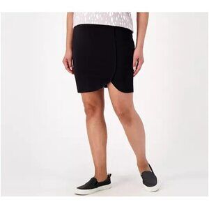 Belle by Kim Gravel TripleLuxe_Knit Tulip Hem SkortBlack 2XS A601301